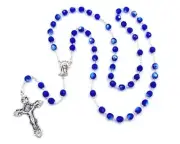 Irish J. C Walsh & Sons, Ireland ROSARY BEADS DARK BLUE G809