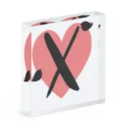 Letter X Heart Alphabet Acrylic Photo Block Frame Valentines Day Love