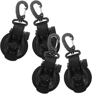 HORIALENCE 4 Pcs Heavy Duty Suction Cup Hooks for Car and Outdoor Use Anchor for Tent Tie Down Durable with Extra Hooks for Travel and Camping