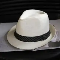 在飛比找樂天市場購物網優惠-春夏手工編織男士草帽休閒英倫大頭爵士帽夏天白色紳士遮陽帽