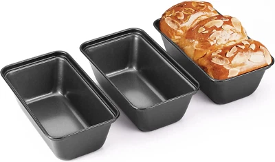 HONGBAKE Mini Loaf Pan for Baking Bread, 6 X 3.3 X 2 in Nonstick Small Banana Br