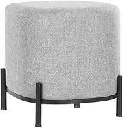 Artiss Ottoman, Round Storage Ottomans Lounge Footstool Foot Pouf Stool Make Up Seat Rest Home Decor Bedroom Hallway Office Living Room Furniture, High-Resilience Soft Faux Teddy Fabric Grey