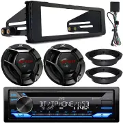 JVC KD-T720BT CD Receiver, 2x 6.5" 300W Speakers w/ Adapters, Stereo Install Kit