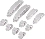 10 Pack Multipurpose Cable Tidy Clips, Desktop Cord Holder Line Wire Organizer Tool for Office Home, Cord Management System, White