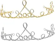 [Minkissy] Diy Crown Base in Zinc Alloy for Woven Crowns Wedding Headpiece Party Headdress Set