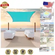 Breathable Turquoise Sun Shade Sail - 7' x 17' Water Resistant Canopy for Events