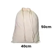 Calico Drawstring Bag Natural Size 5- 50cmx40cm