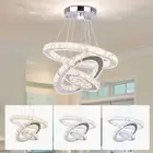Modern Crystal Chandeliers LED Chandelier Fixtures 3 Rings round DIY Pendant Lig