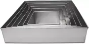 SET OF 4 & 6 TIER SQUARE SHAPE BAKING PAN MULTI-LAYER BIRTHDAY/WEDDING CAKE TIN
