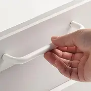 Cabinet Handles, 2 Packs Children's Room Handles Cabinet Bow Door Knob Kitchen Colourful Cupboard Handles,Drawer Pulls,Aluminum Alloy Profile for Wardrobe,Dresser,Bathroom(White,Hole Pitch 128mm)