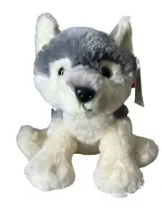 Destination Nation Gray & White Wolf Plush Toy Stuffed Animal Item #50412 16”