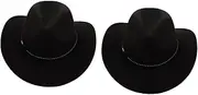 [BESPORTBLE] Western Cowgirl Hat for Men Women Classic Felt Jazz Hat Stylish Wide Brim Outdoor Party Accessory Suitable for Cosplay Fashion Events
