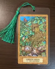 IV THE EMPEROR GREEN MAN Bookmark Taro Deck Chrysalis Card Oracle Gift Butterfly