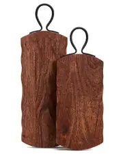 Two's Company Set of 2 Rustic Edge Serving Boards