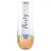 30th Birthday Rose Gold Ombre Stemless Champagne Glass