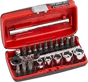 Sidchrome SCMT12141 1/4 Inch Pico Flex Head Ratchet Socket & Bit 23 Piece Set