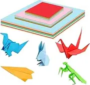 WELANE Origami Paper, 300 PCS Double Sided Color Square Paper for DIY Decoration, Scrapbook Decor, Folding Crafts (7/10/15cm)