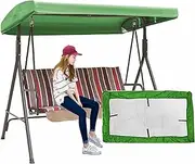 Outdoor Swing Canopy Replacement Cover 3 Seater; Universal Patio Swing Cover,Waterproof Replacement Canopy Top Cover for Garden Swing Chair Patio Hammock (Swing not Included)~/