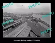 OLD LARGE HISTORIC PHOTO OF NEWCASTLE NSW, RAILWAY STATION PLATFORM c1900