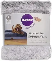 Kazoo Wombat Plush Dog Bed Replacement Cover, Grey, Large