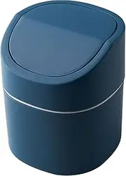 Plastic Desktop Trash Can 2L Garbage Can with Lid Sealed Waste Bin Suitable for Desk Bedroom Kitchen Dresser Office Desktop