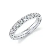 14K White Gold Diamond Eternity Ring Size 5.5 Anniversary 3.5 mm 1.84 CT Natural