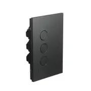 CLIPSAL SATURN Z4063PBL-ZB - 3 Gang Pushbutton LED Switch (Zen Black)