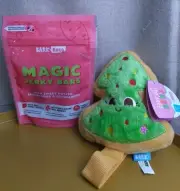 BarkBox LARGE Dog Toy Crinkle Squeaker Tug o War Toy AND Treats!