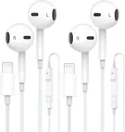 2Pack Apple Earbuds with Lightning Connector [Apple MFi Certified] iPhone Wired