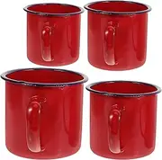 Cabilock 4Pcs Enamel Mug Small Drinking Cups for Home Office Retro Design for Camping Tea and Milk Easy to Clean Includes