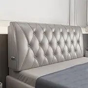 Soft Faux Leather Upholstered Full Headboard Tufted Button Headboards for Double/Queen/King Size Bed Soft Case Support Cushion Use with A Headboard,Gray,35.4"/90cm