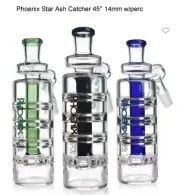 Ash Catcher 45° Phoenix 14mm w/perc Water Pipe Glass EXTRA THICK 2025