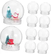 Ciieeo 10pcs DIY Snow Globe Snow Ball Kit Refillable Baubles Decorations Water Water Globes Unique Figurine DIY Supplies Bauble Double Wall Tumbler Fillers Plastic Transparent