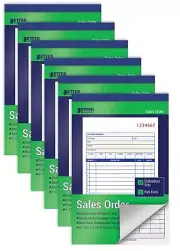 Better Office Products Large Sales Order Books, 6 Pack, 2-Part Carbonless (Wh...