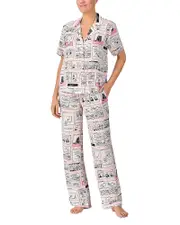 kate spade new york Short Sleeve Long Pajama Set