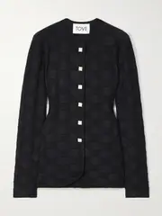 [TOVE] TOVE - Uma Jacquard-knit Cardigan - Black - x large x large Black