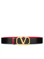 Valentino Garavani Reversible Vlogo Signature Belt in Glossy Calfskin 40mm