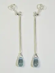 Georg Jensen Long Earrings 660A (Blue Topaz) 6.5cm