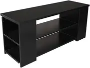 Redfern Simpleline Entertainment Unit, TV Unit with Two Long Shelves, Living Room Furniture, TV Stand Made of Melamine Laminated Board, Easy Assembly and Care, 55 H x 120 W x 39 D CM, Black