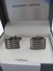 Geoffrey Beene Dark Metalllic Horizonal Stripe Cufflinks, $35 Retail