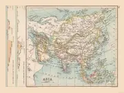Historic Map - Asia - Bartholomew 1892 - 30.69 x 23 - Vintage Wall Art