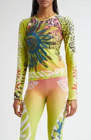Paolina Russo Long Sleeve Mesh Top