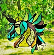 LIPIZZANER HORSE Large Authentic Stained Glass SUNCATCHER Equine Lover Gifts