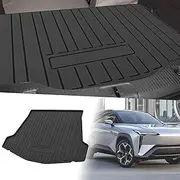 X AUTOHAUX Flat Face Cargo Liner Rear Trunk Mat Trunk Cargo Luggage Boot Tray Mat Vertical Stripes Pattern for Toyota BZ4X 2022-2024 Anti-Slip