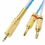 3.5mm 1/8" TRS plug to Deluxe 4mm bananas Audio computer amplifier cable 1~16FT