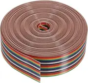 uxcell 1 Pcs 25 Pin Flat Rainbow Ribbon Cable 30 ft 1.27mm Pitch Breadboard Jumper Wires for Electronic Projects
