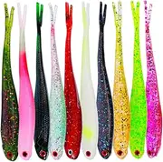 GANAZONO 10pcs Mixed Color Fishing Lightweight Soft Baits for Outdoor Fishing Durable for Anglers for Luring Various Fish Types