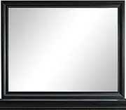 WZZHHJ Modern Decorative Mirror - White Laminated Wood Grain Finish, Low Distortion Glass, Ready to use Out of The Box | Suitable for Living Room, Bedroom, Dressing Table (Black)