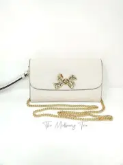 NWT Coach F72903 Chain Crossbody with Crystal Bow Turnlock Leather Org $298