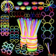 ZCOINS 342Pcs Glow Sticks Bulk Party Favors with Glasses Headband Bracelet Co...